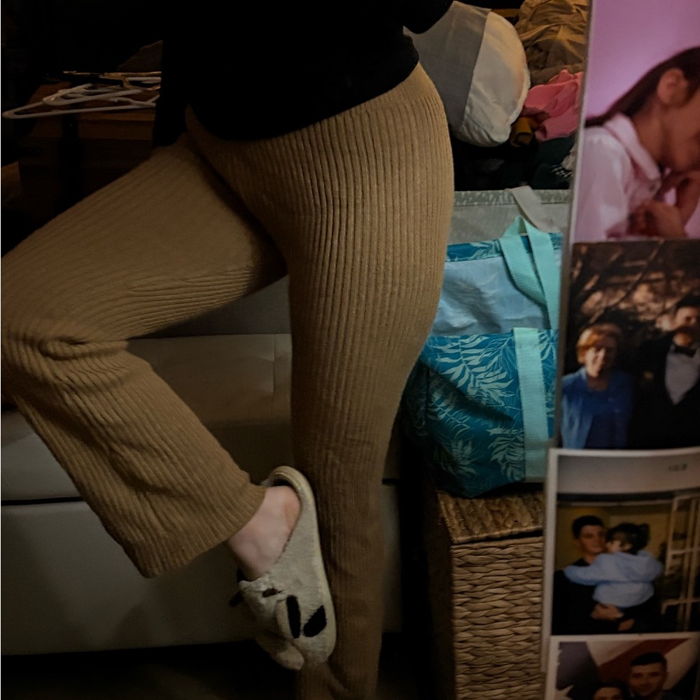 Wild Fable Tan Ribbed Flare Pants